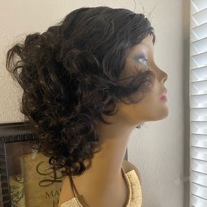 Human hair bouncy wig
